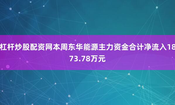 杠杆炒股配资网本周东华能源主力资金合计净流入1873.78万元